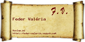 Feder Valéria névjegykártya