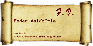 Feder Valéria névjegykártya